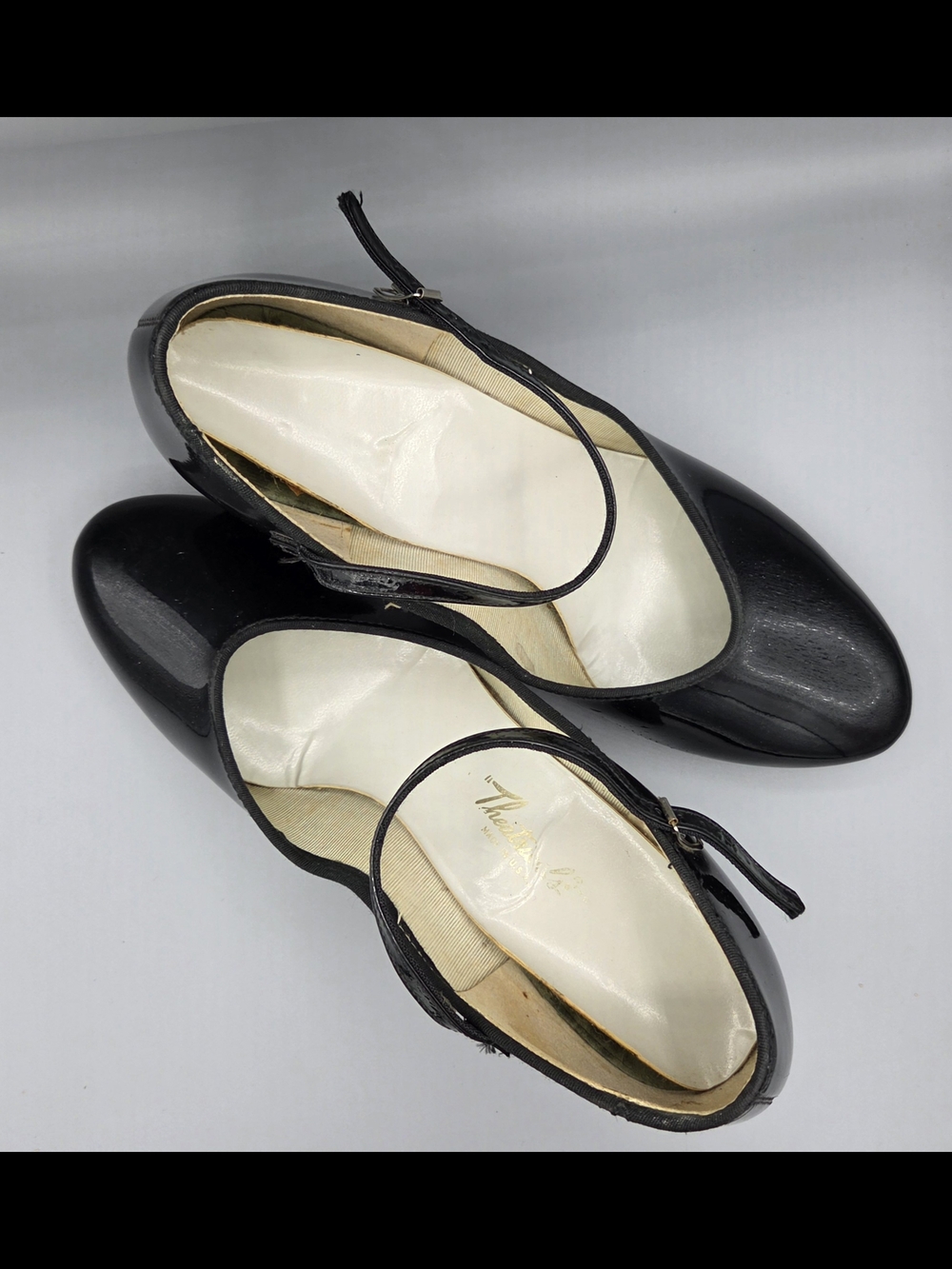 Vintage Black Twin TAP Mary Jane Style Tap Shoes.